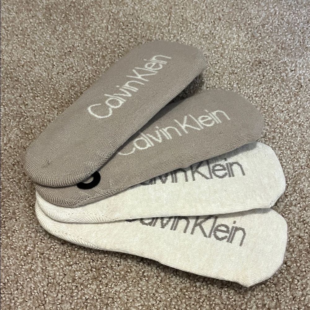 Calvin Klein Men's Casual Socks - Tan and White
